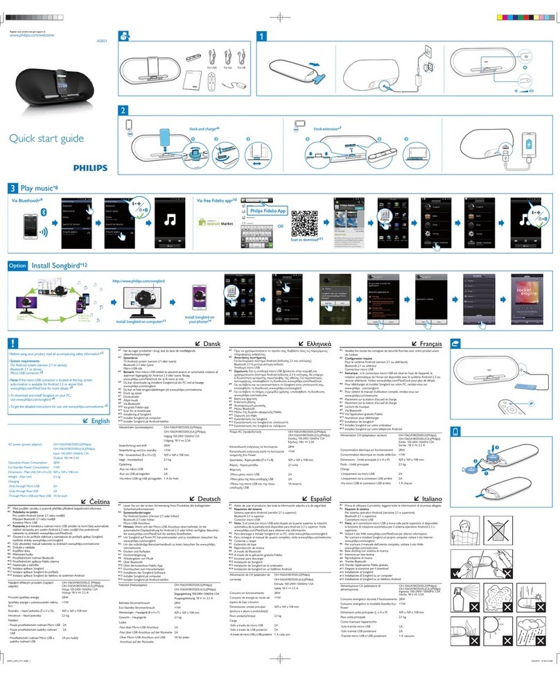 Philips Fidelio AS851 User manual