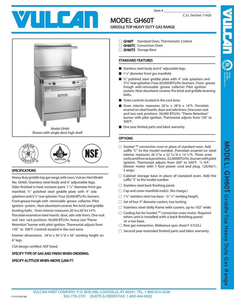 Vulcan-Hart GH60 User manual