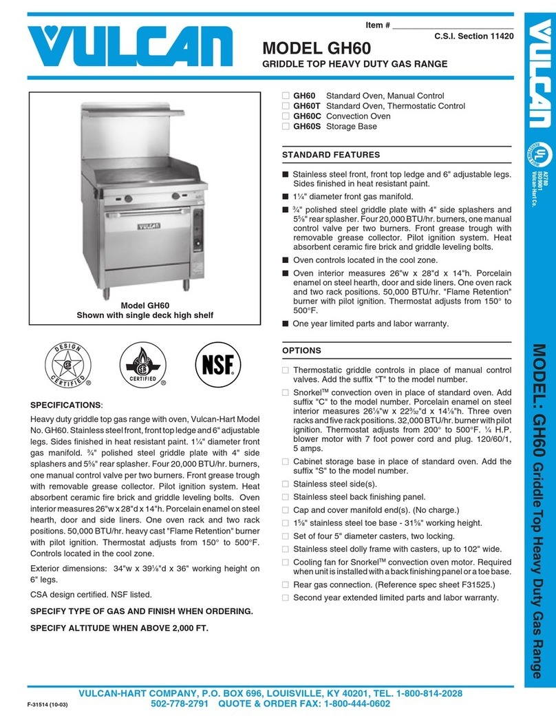 Vulcan-Hart GH60 User manual