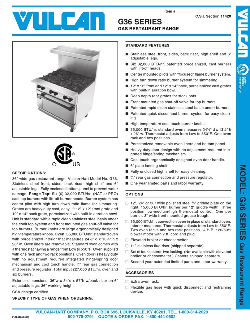Vulcan-Hart G36 User manual