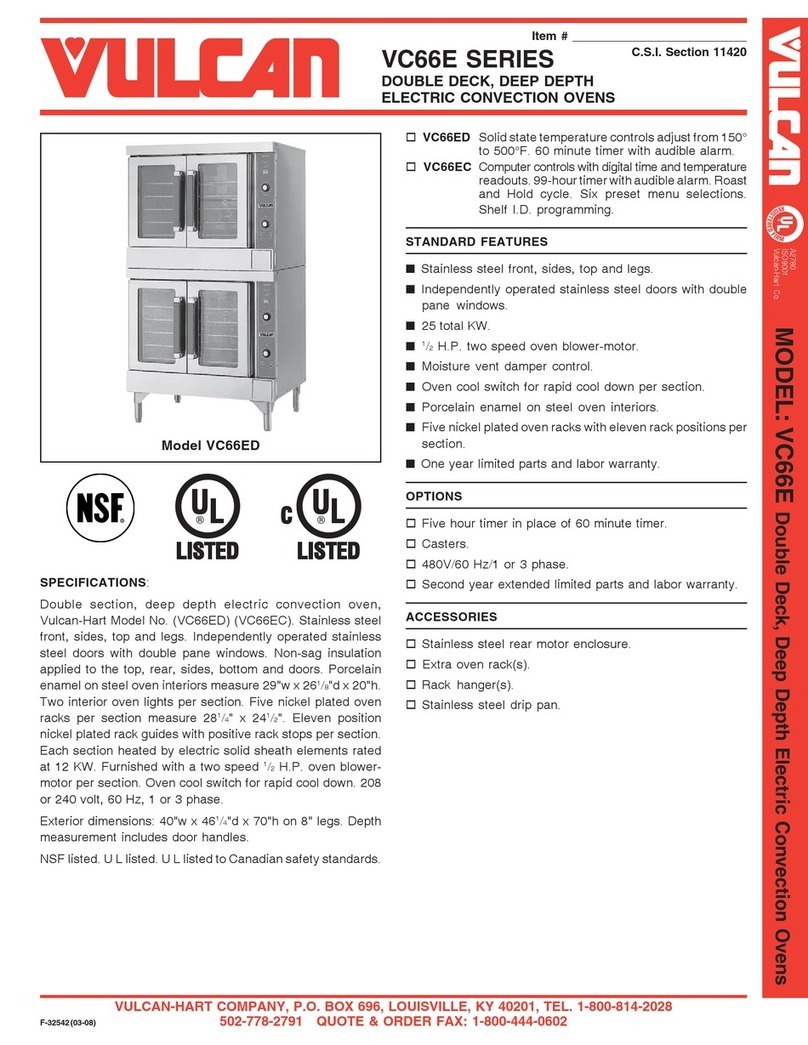 Vulcan-Hart VC66EC User manual Vulcan-Hart VC66EC User manual