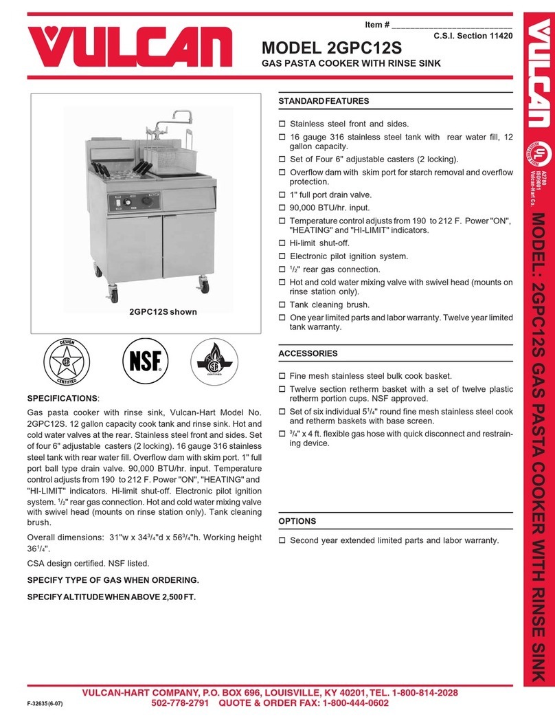 Vulcan-Hart 2GPC12S User manual