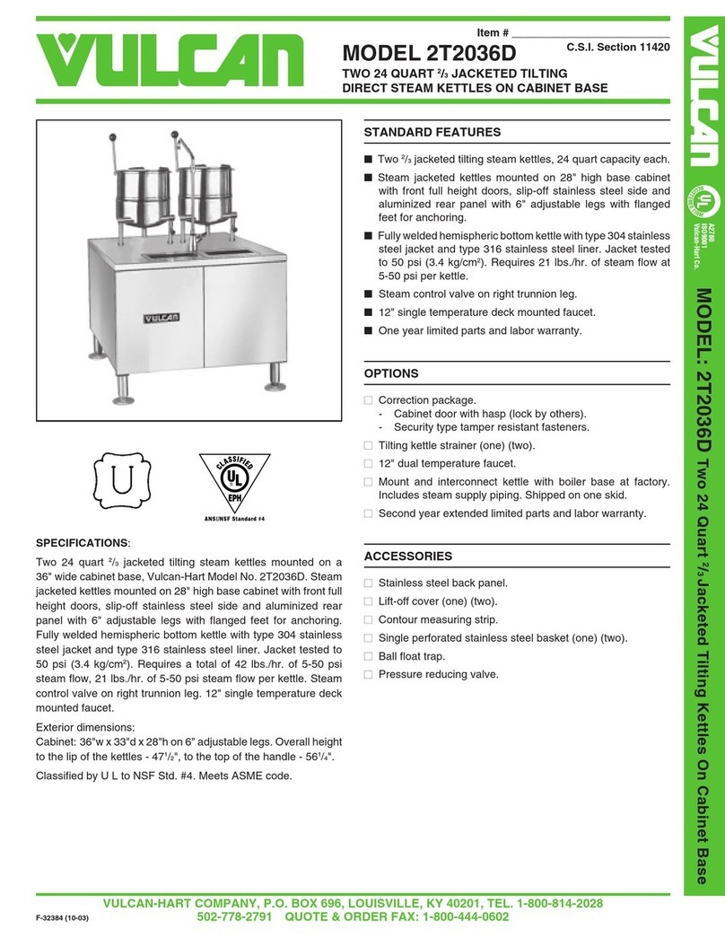 Vulcan-Hart 2T2036D User manual