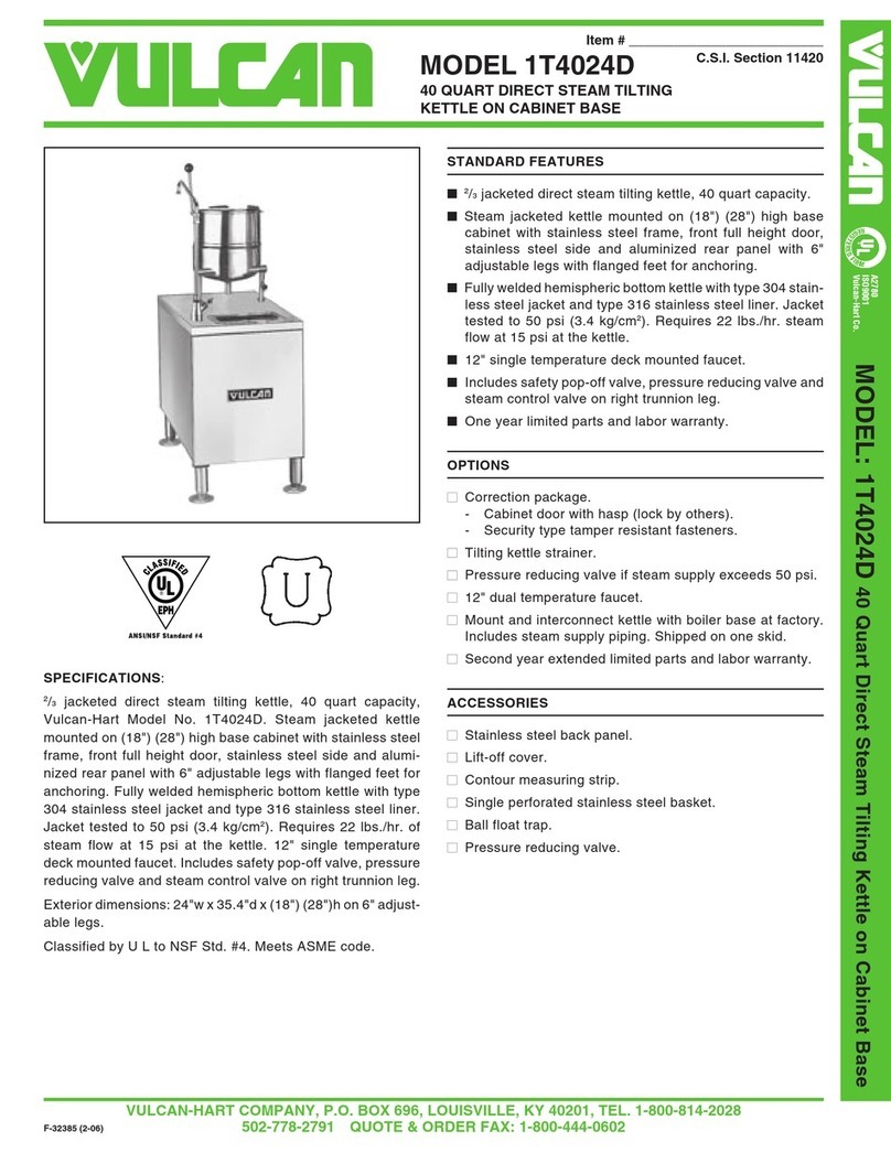 Vulcan-Hart 1T4024D User manual