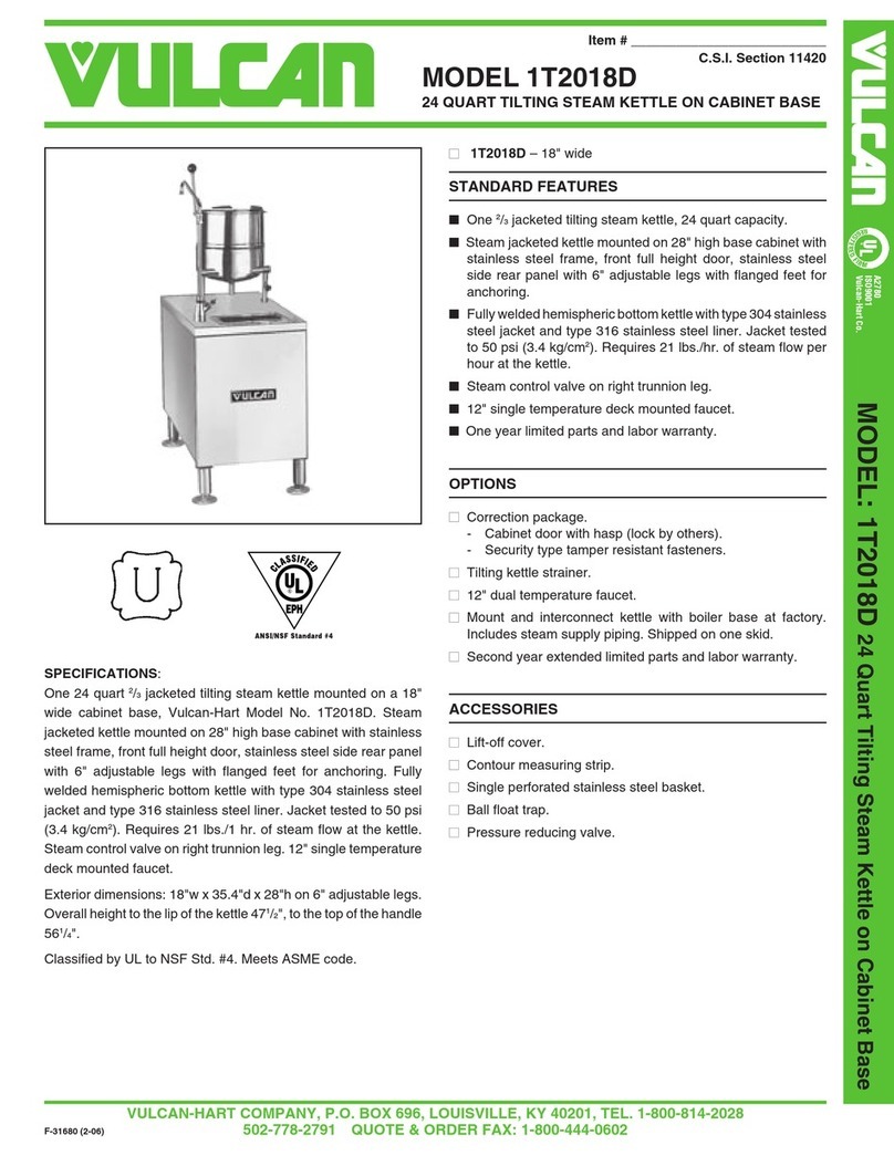 Vulcan-Hart 1T2018D User manual