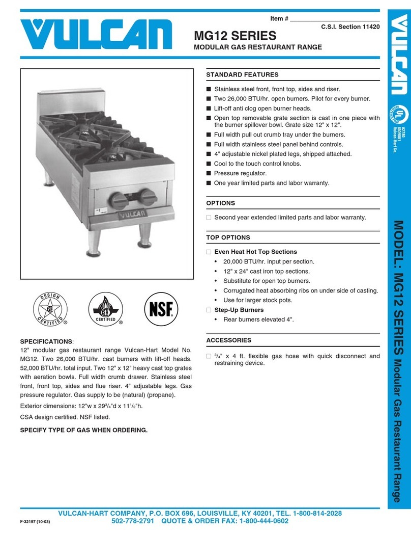Vulcan-Hart MG12 User manual