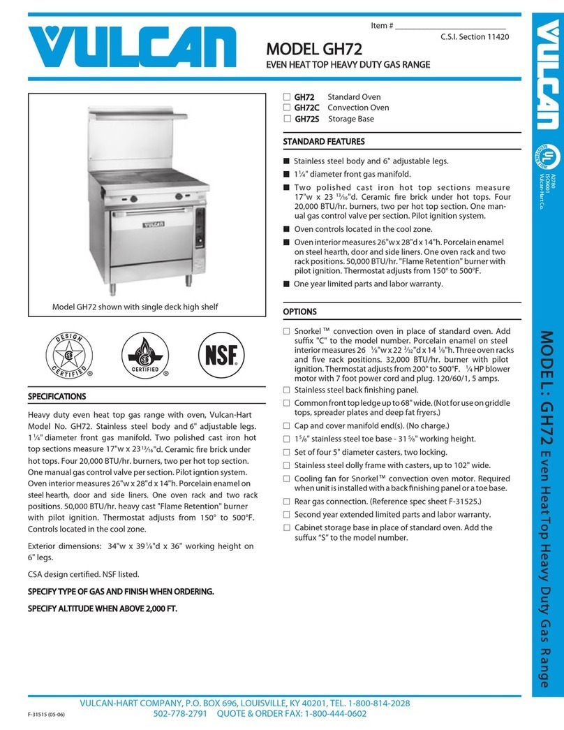 Vulcan-Hart GH72 User manual