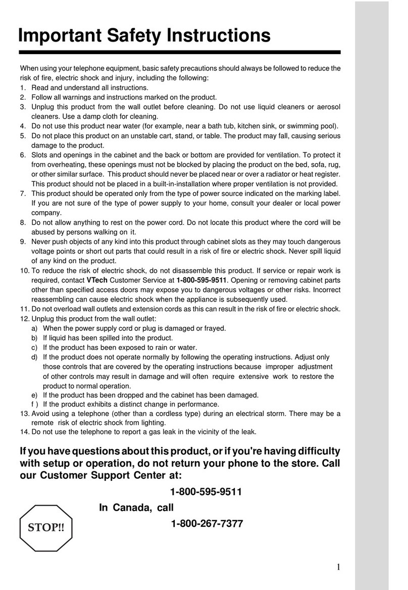 V-tech vt2498 operating instructions
