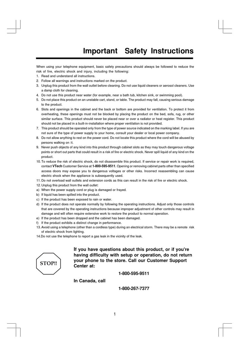 V-tech TeleZapper VT2558 User manual