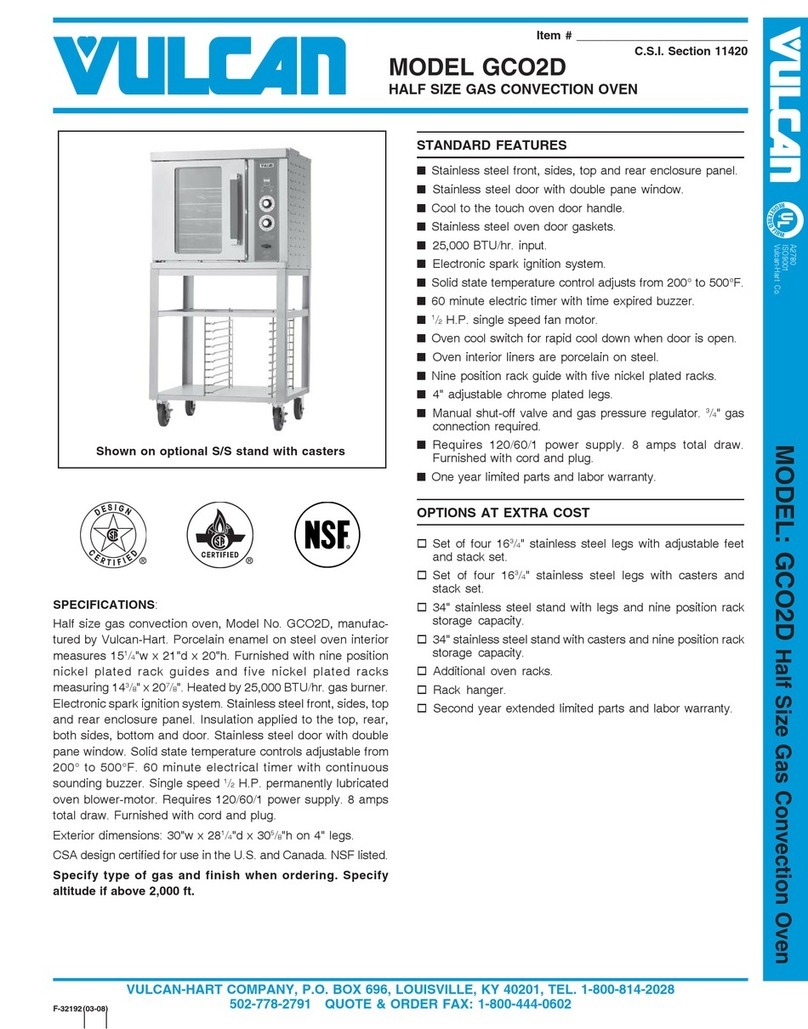 Vulcan-Hart GCO2D User manual