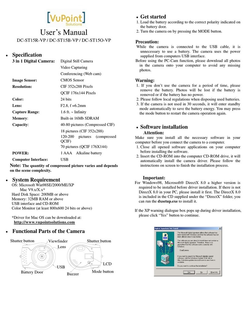 VuPoint DC-ST15-VP user manual