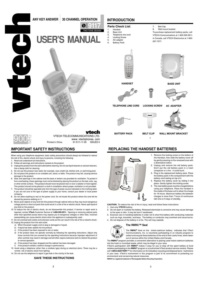 V-tech vt9117 User manual