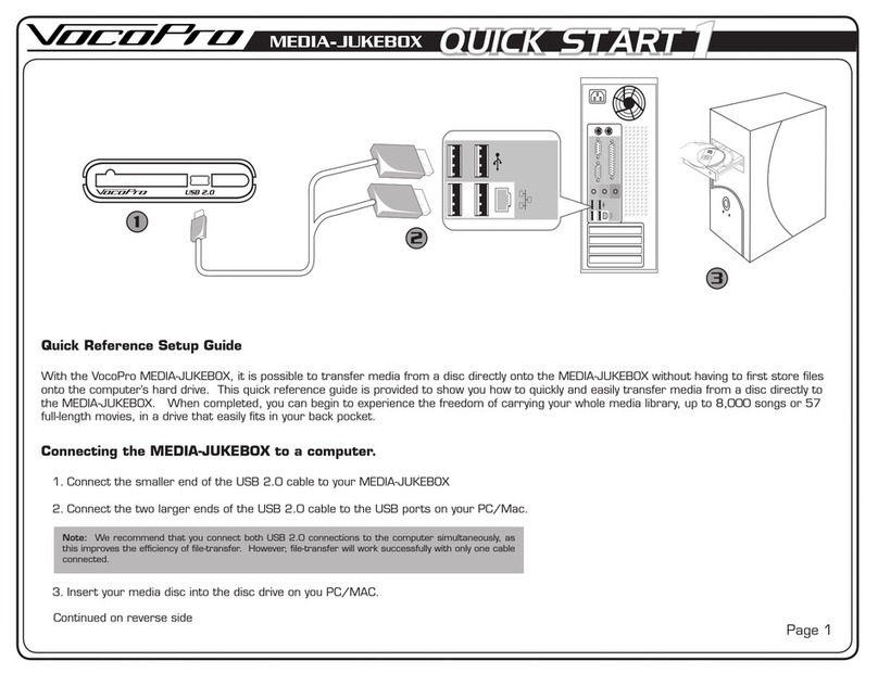 VocoPro MEDIA-JUKEBOX User manual