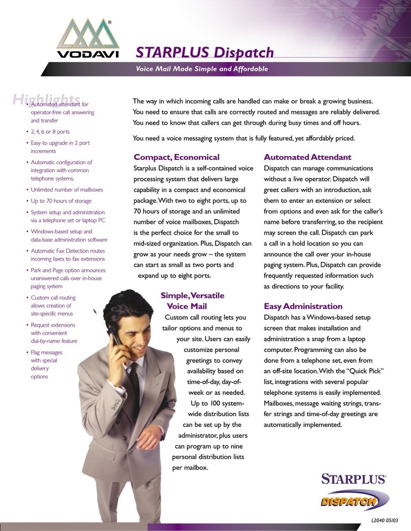 Vodavi Starplus Dispatch User manual