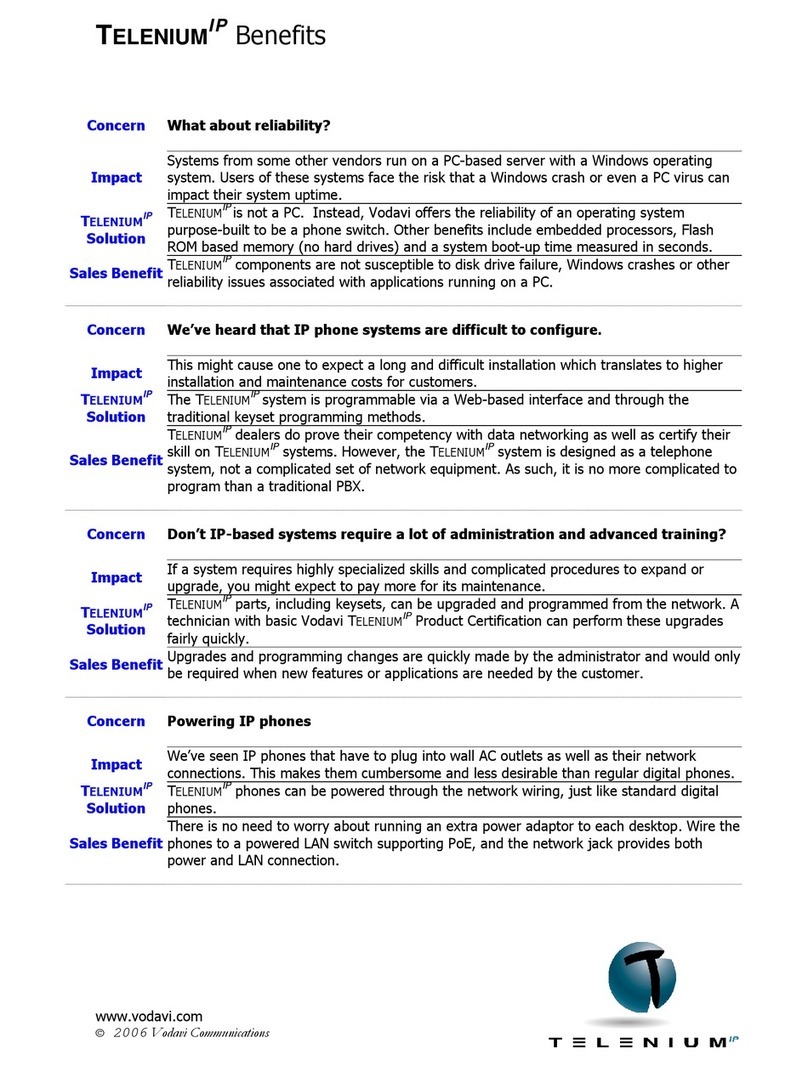Vodavi Telenium IP Instruction Manual