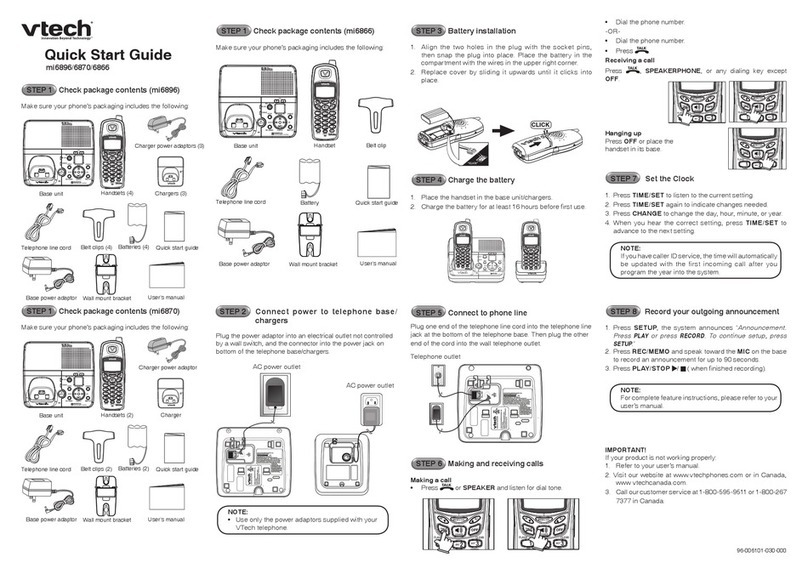 V-tech MI6866 User manual