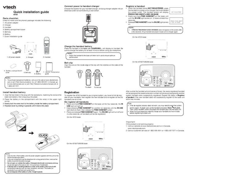 V-tech i6720 Quick installation guide