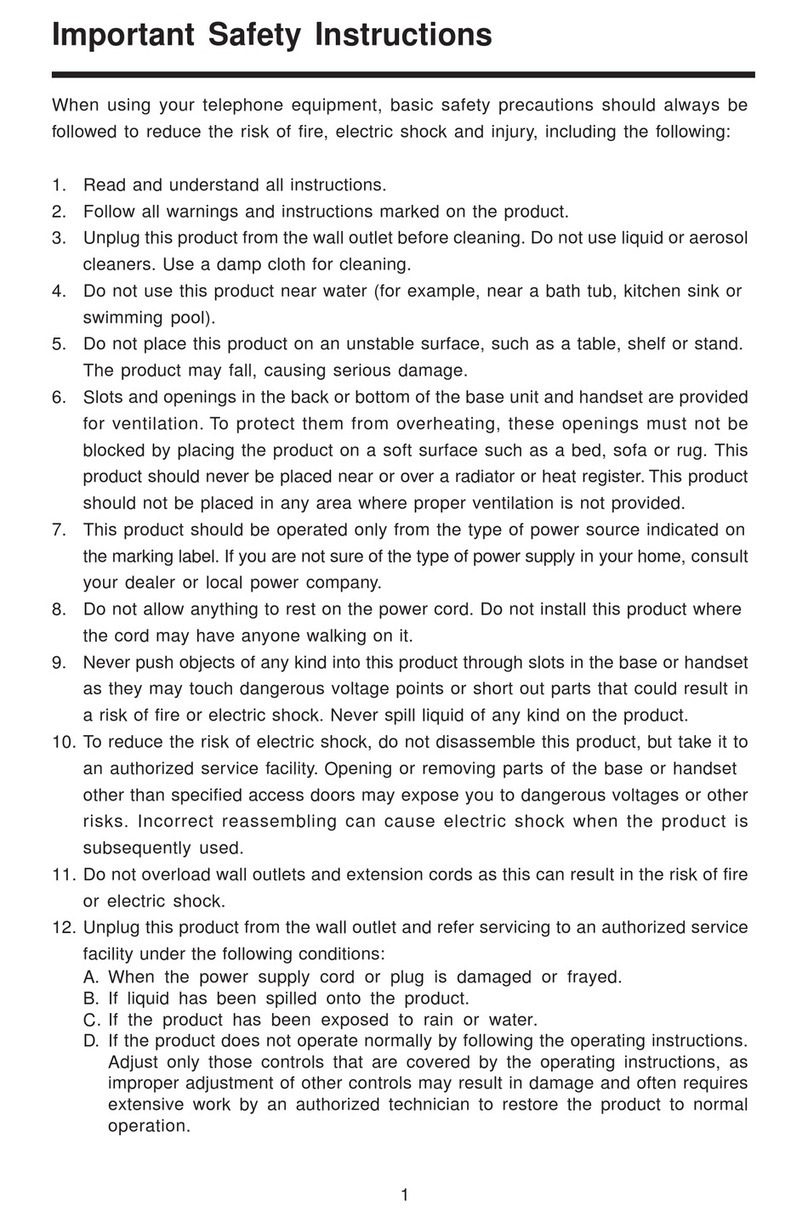 V-tech ia5859 - Cordless Phone - Operation User manual
