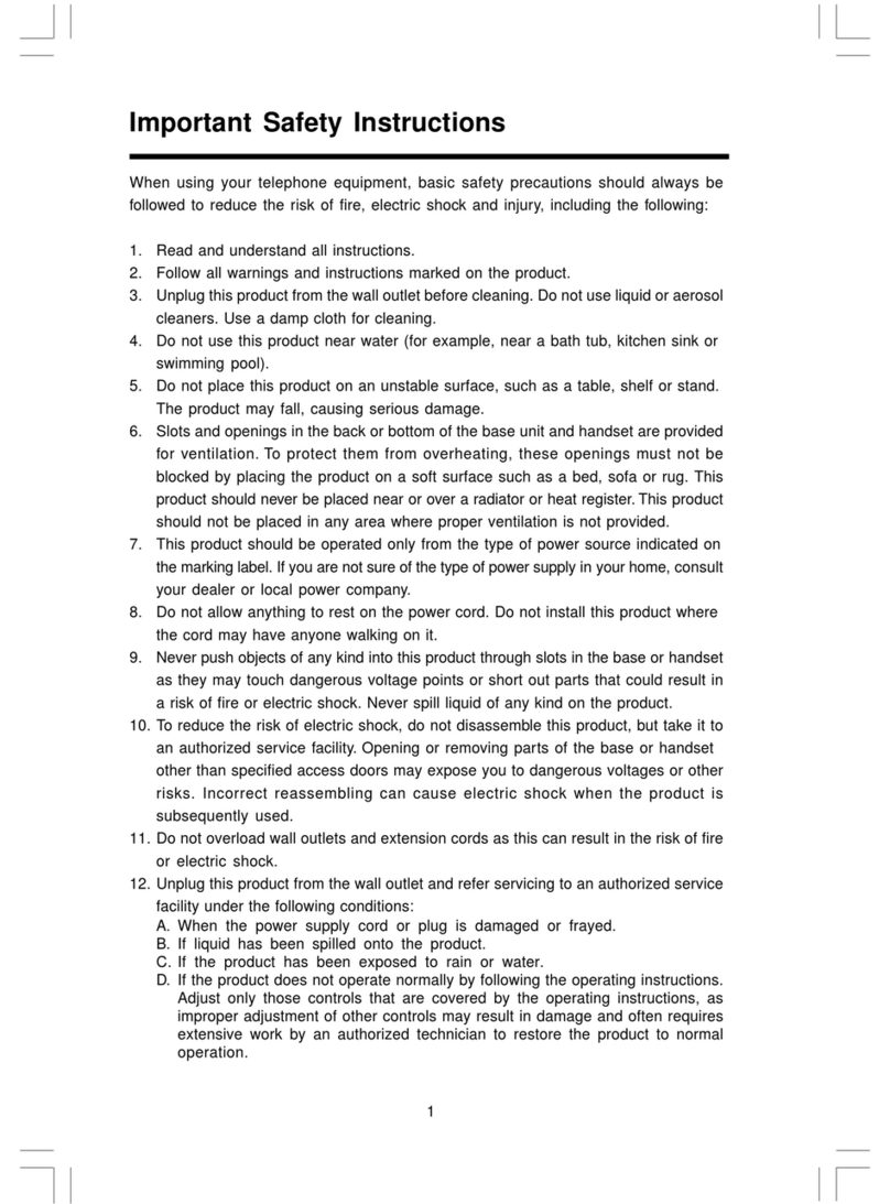 V-tech ia5851 - Cordless Phone - Operation user manual