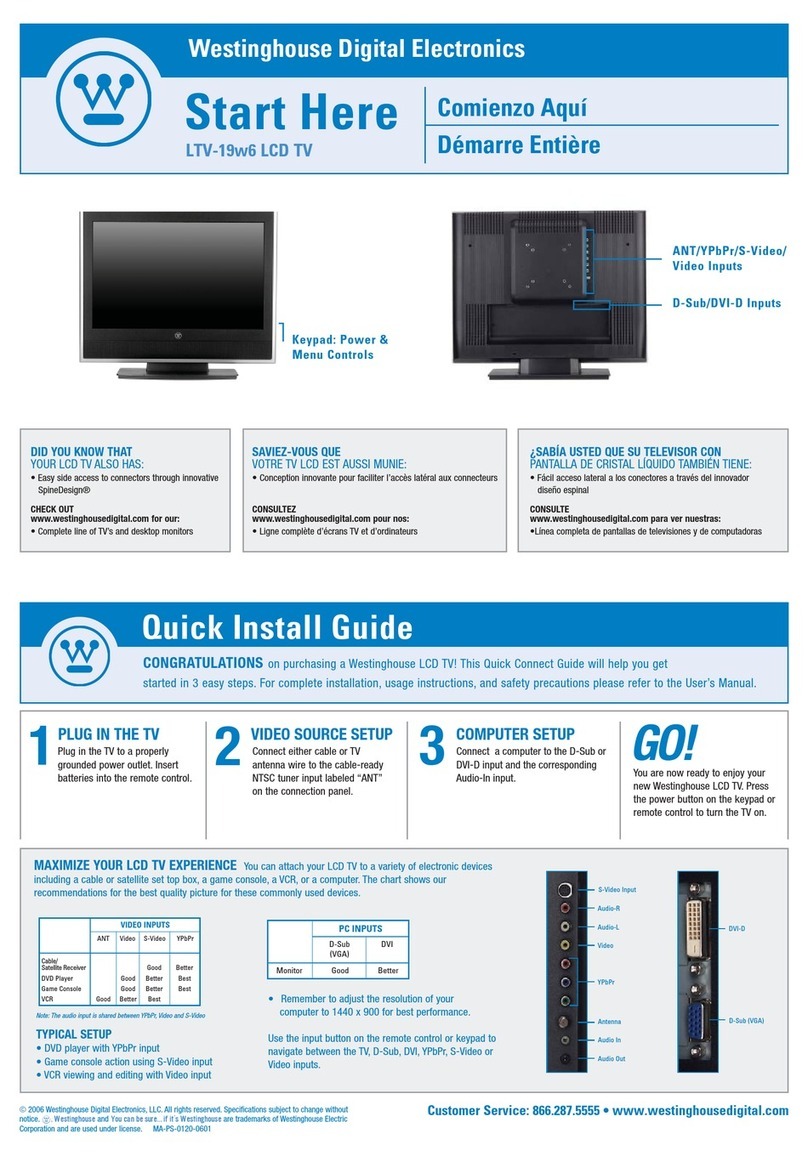 Westinghouse LTV19W6 - 19" LCD TV User manual