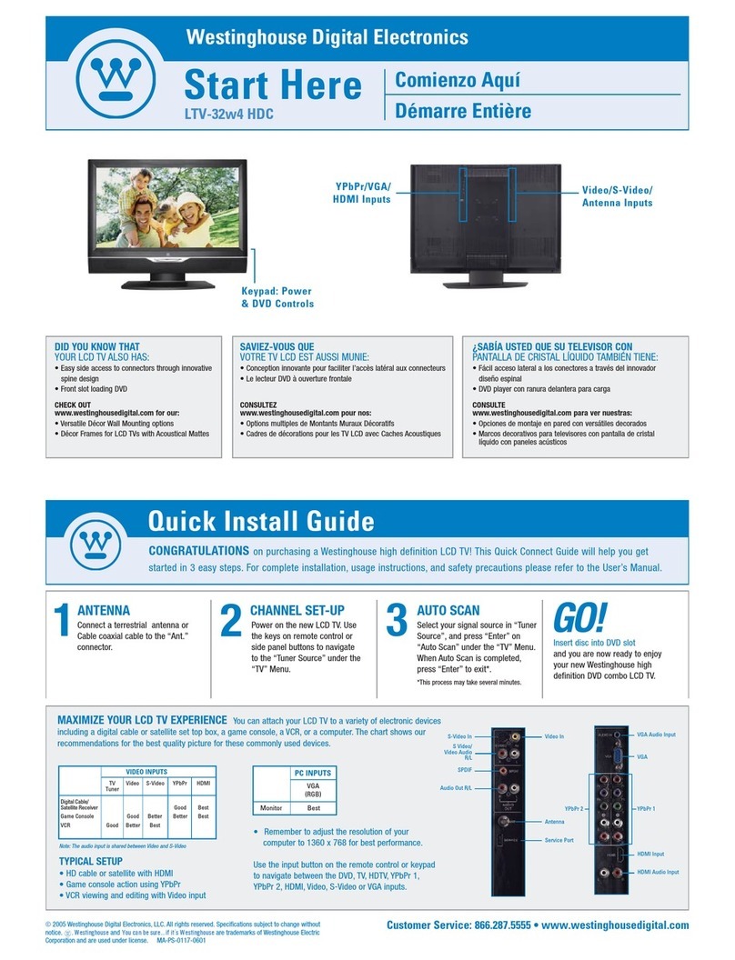 Westinghouse LTV-32w4 HDC Instruction Manual