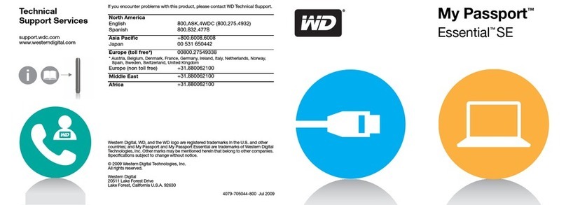 Western Digital WDBABM0010BBK - My Passport Essential SE User manual