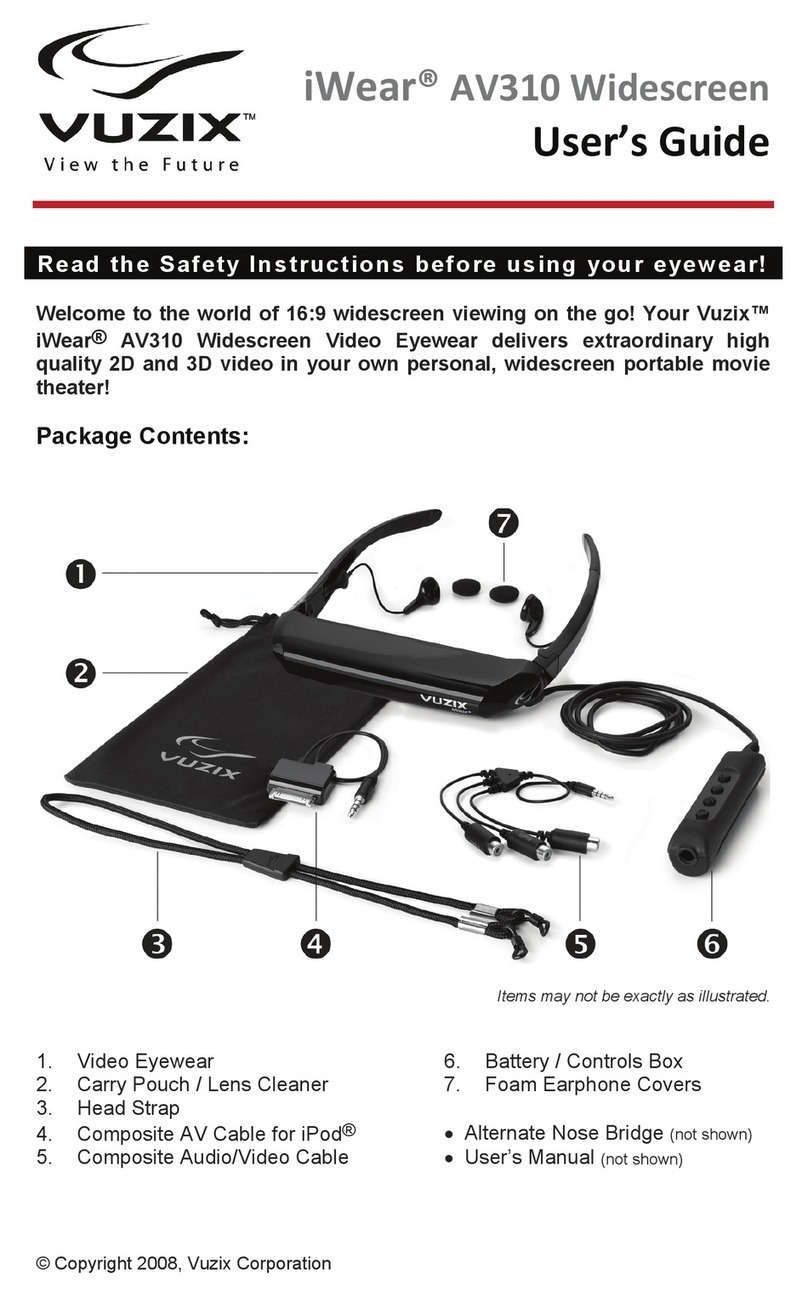 Vuzix iWear AV310 Widescreen user guide