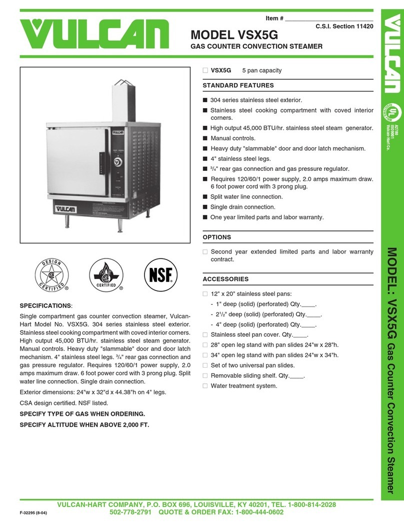 Vulcan-Hart VSX5G User manual