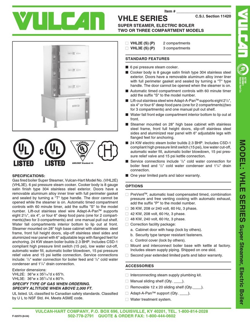 Vulcan-Hart VHL2E Specifications