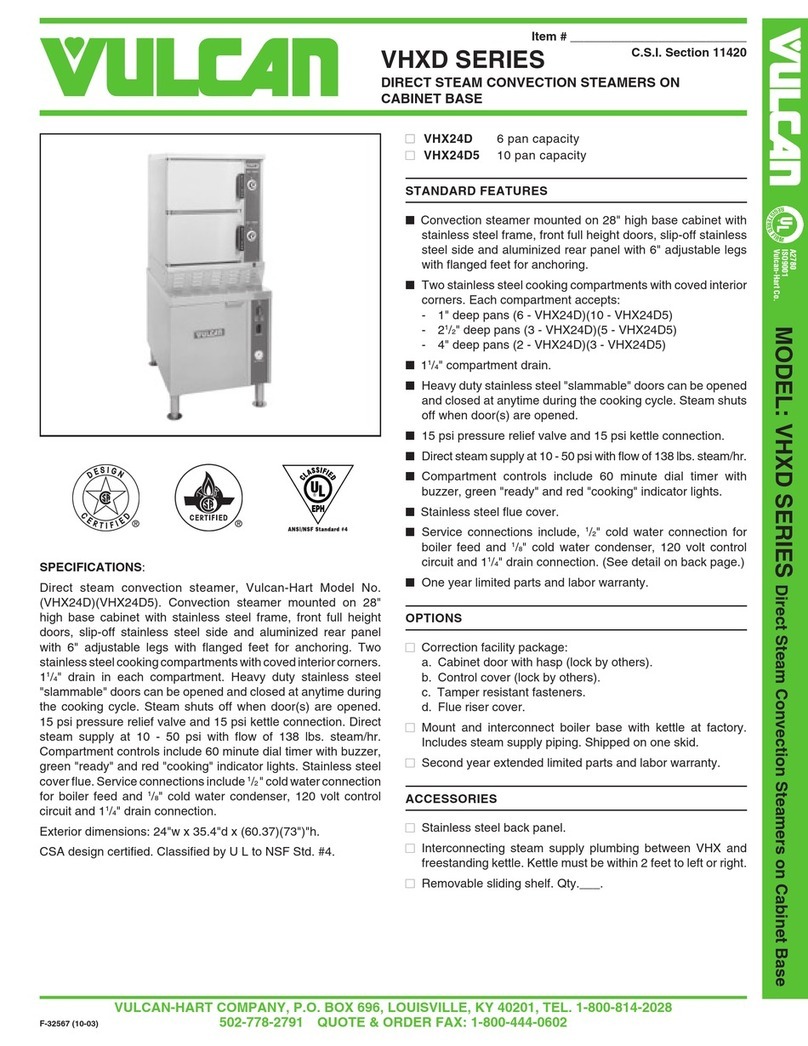 Vulcan-Hart VHX24D User manual