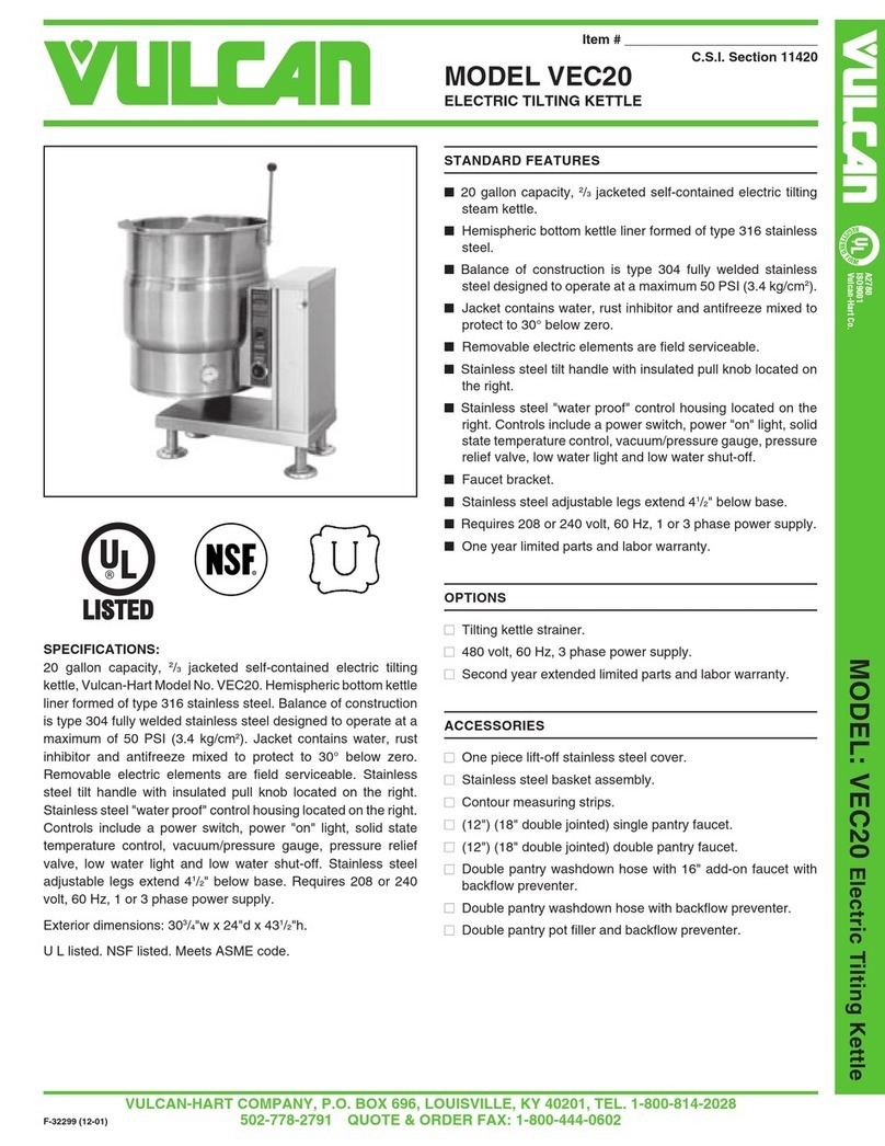 Vulcan-Hart VEC20 Specifications