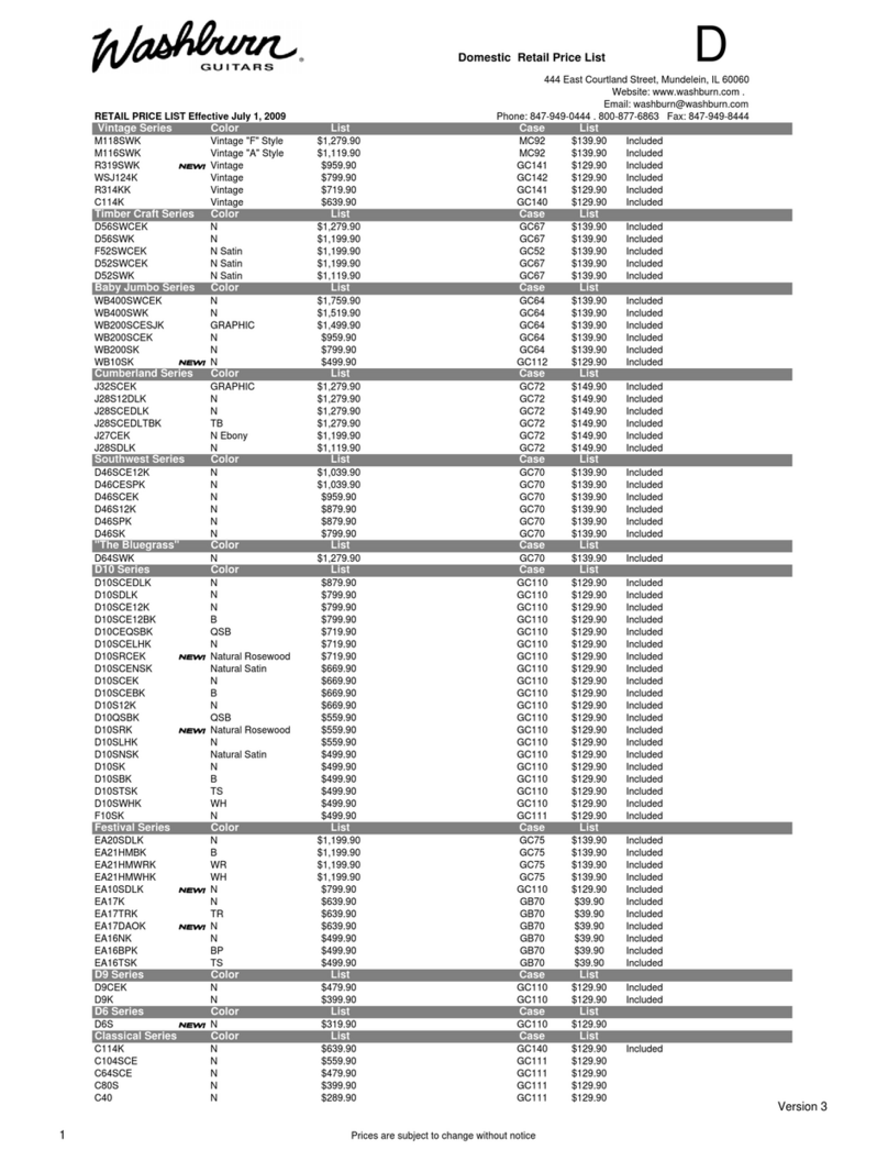 Washburn Festival Series EA20SDL User manual