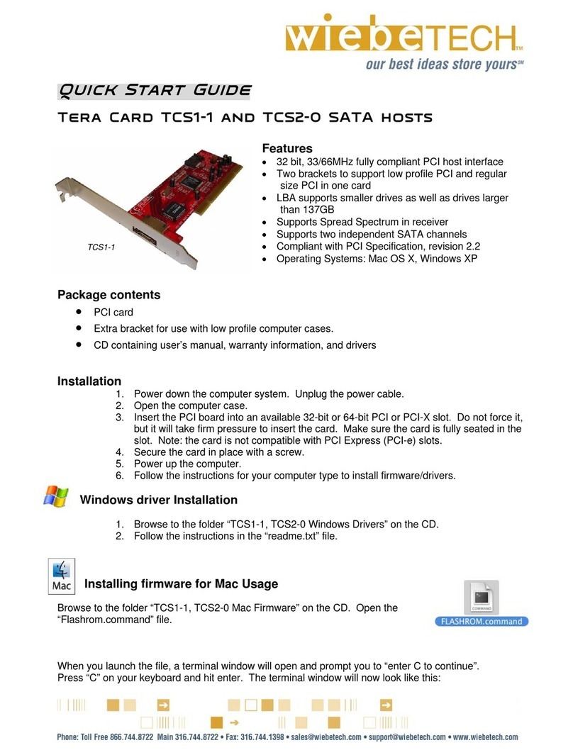 WiebeTech TCS1-1 User manual