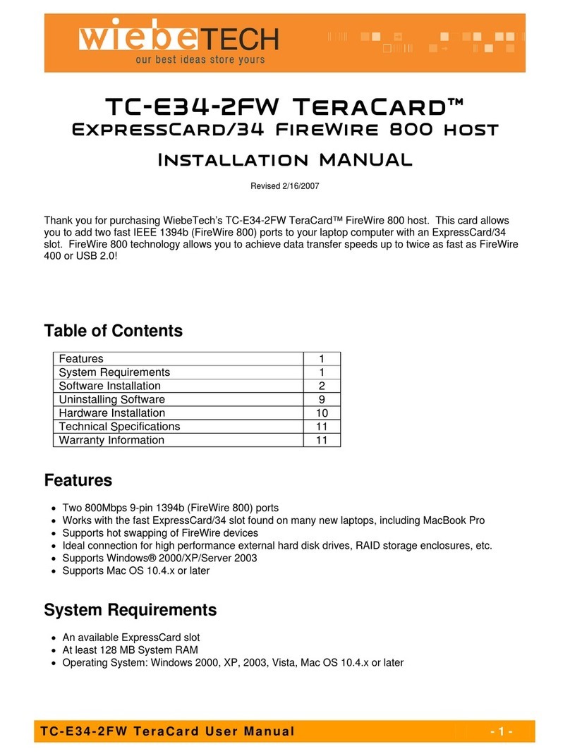 WiebeTech TC-E34-2FW TeraCard User manual
