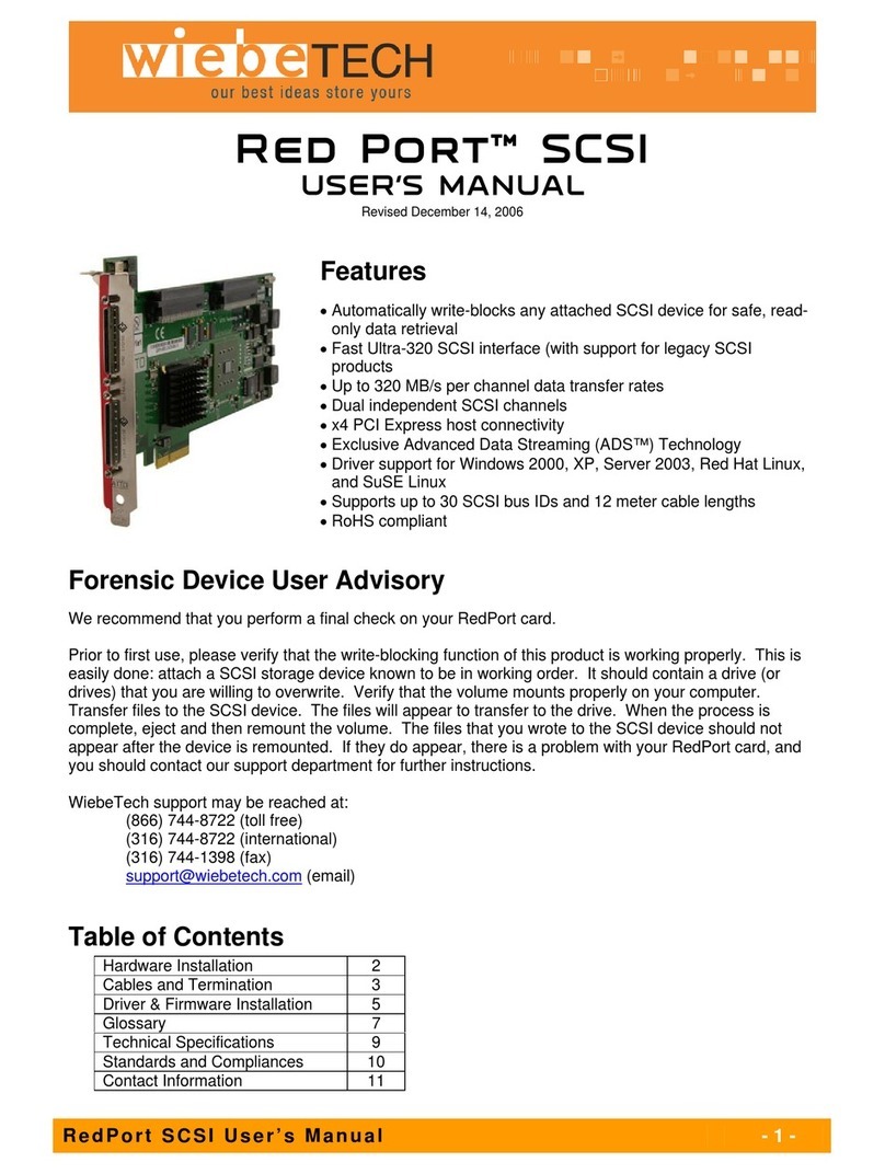 WiebeTech RP-PCIE-SCSI User manual