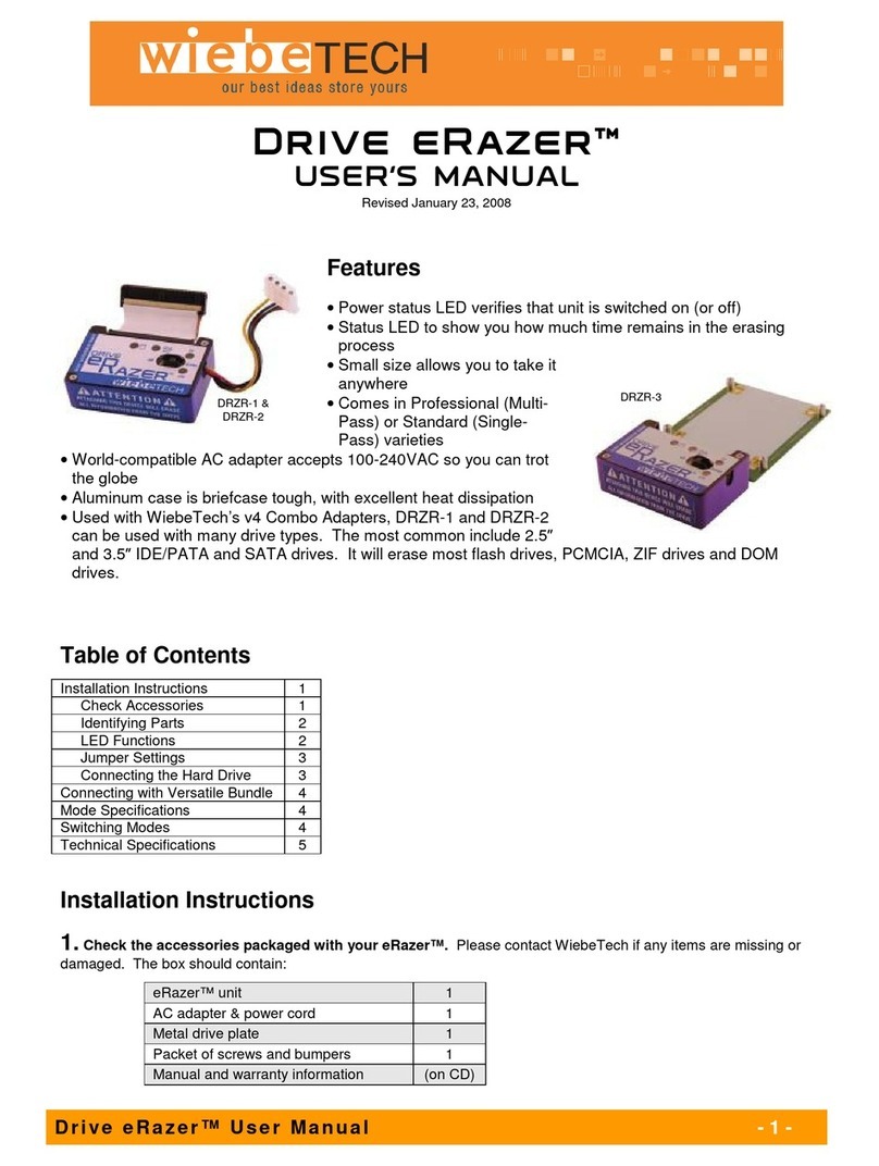 WiebeTech Drive eRazer DRZR-1 User manual