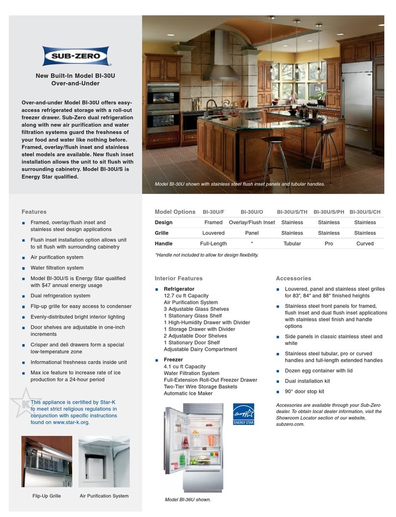 Sub-Zero 600 Series BI-30U User manual Sub-Zero 600 Series BI-30U User manual