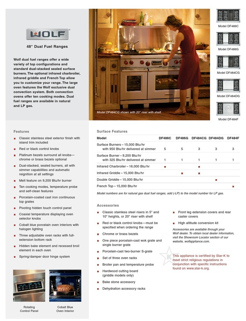 Wolf DF484CG Specification sheet