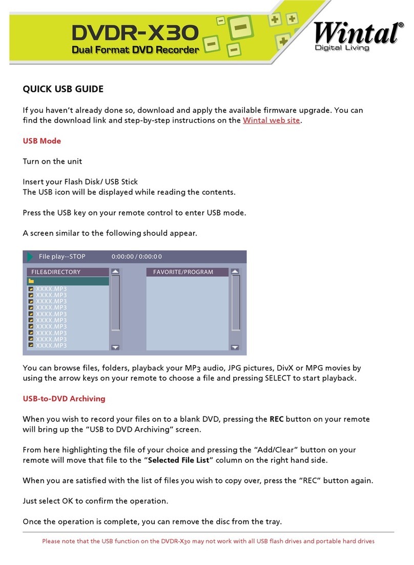 Wintal DVDR-X30 User manual