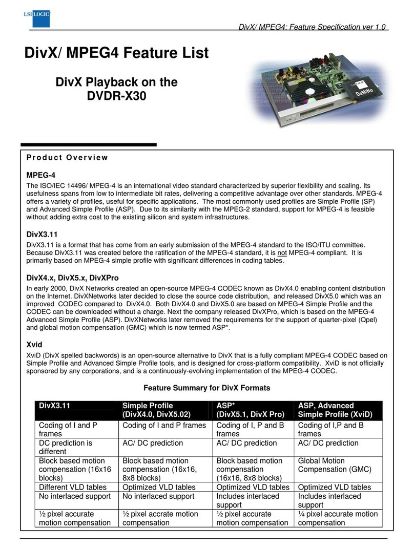 LSI DVDR-X30 Features list