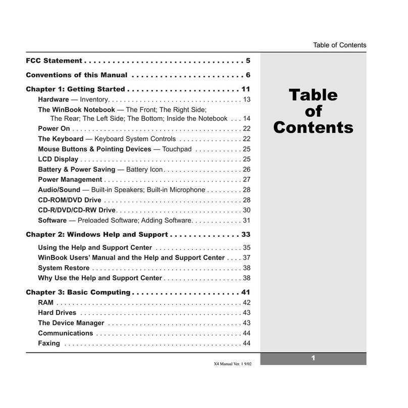 Winbook x4 User manual Winbook x4 User manual