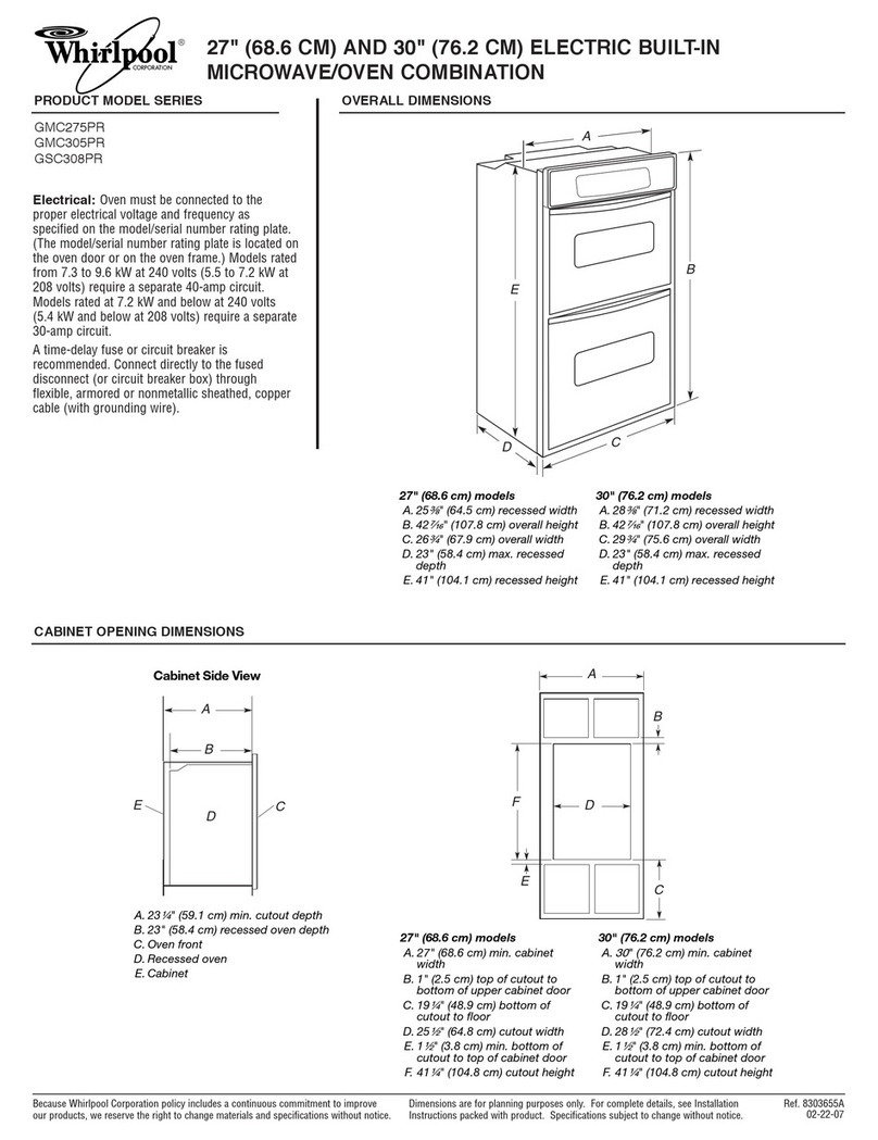 Whirlpool GMC305PRQ Specifications
