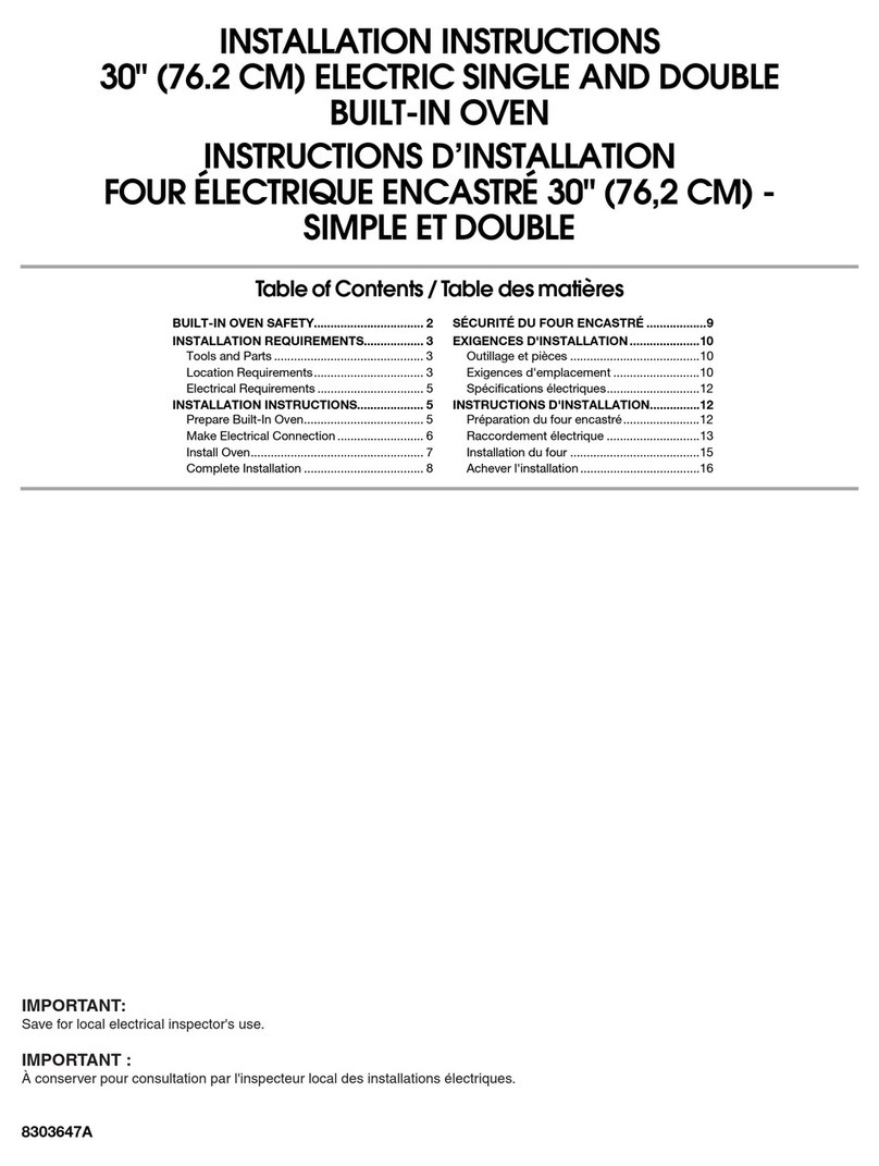 Whirlpool GBS307PRS installation instructions