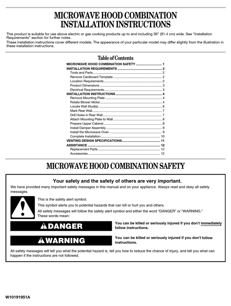 Whirlpool MH2175XS installation instructions