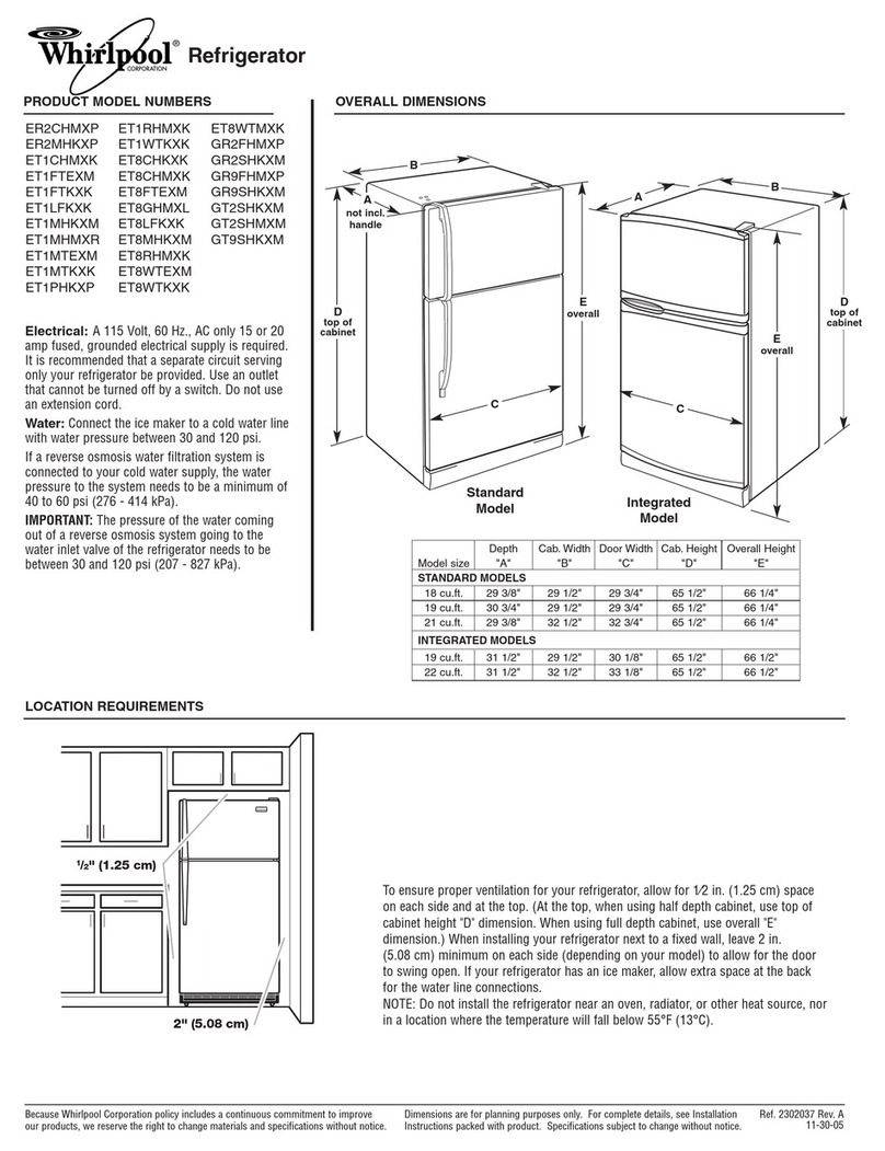 Whirlpool ET1MHKXM Dimensions
