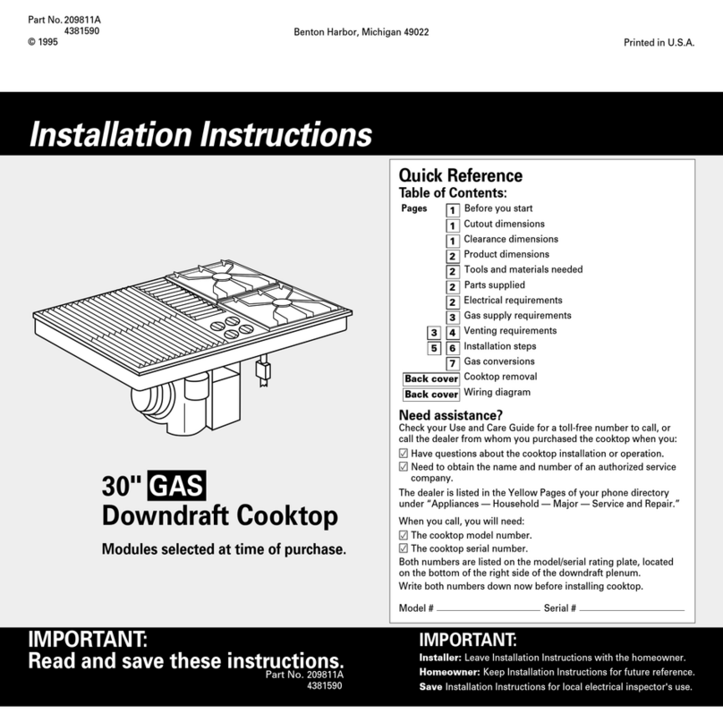 Whirlpool SC8720ED installation instructions