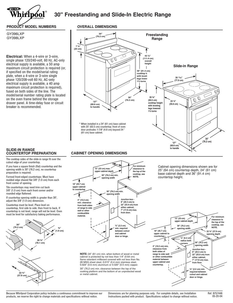 Whirlpool GY396LXP User guide Whirlpool GY396LXP User guide