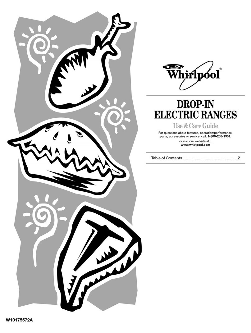 Whirlpool WDE350LVQ - 30" - Slide-In Electric Range Use and care guide