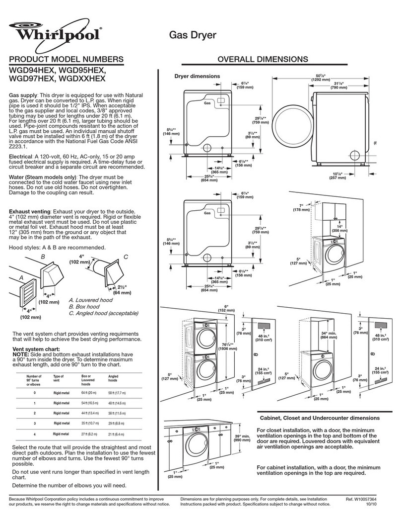 Whirlpool WGD94HEX Specifications