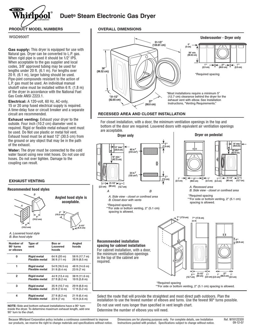 Whirlpool WGD9500T Dimensions